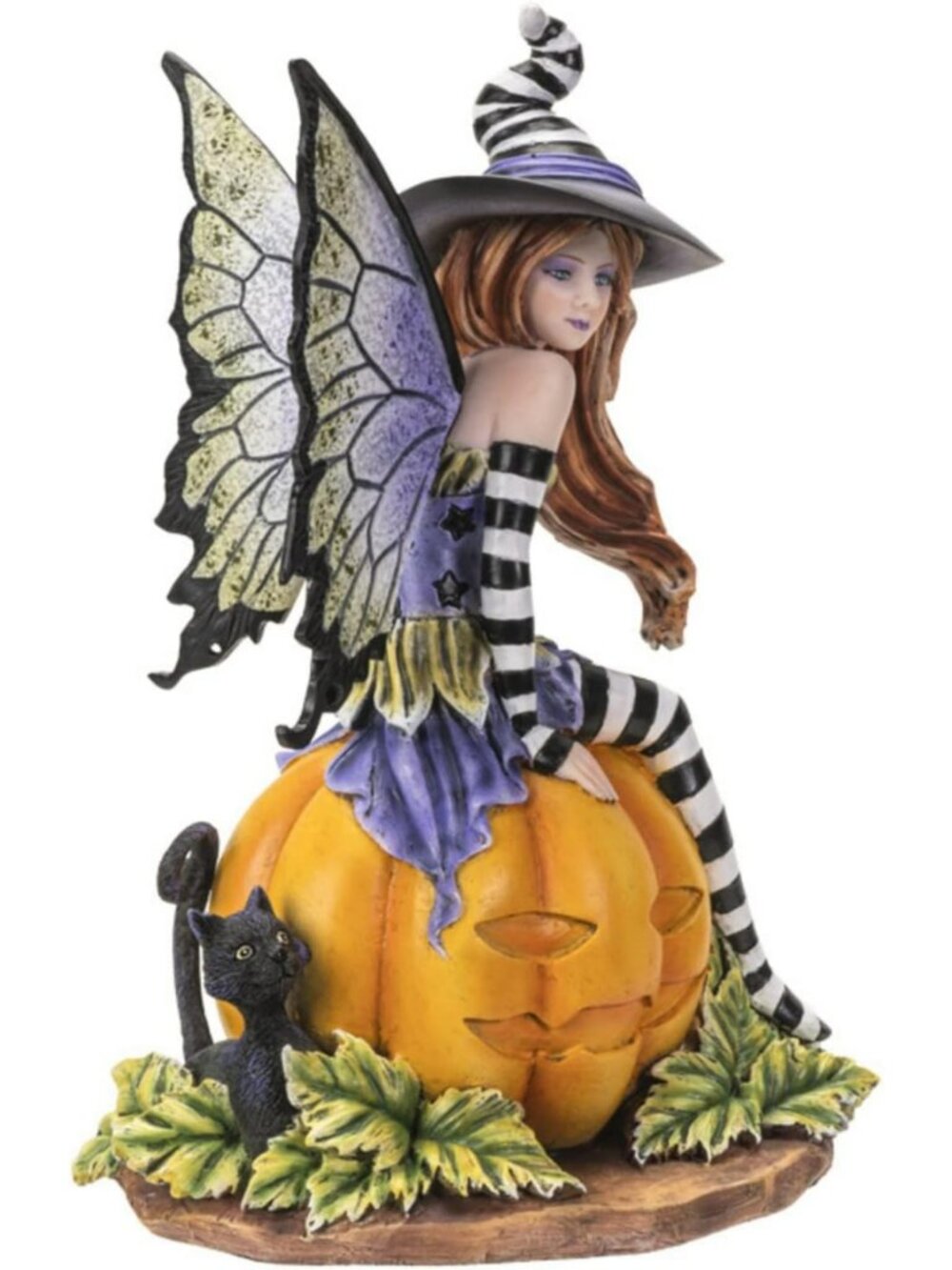 Fairy Witch Pumpkin Figurine | Indoor/Outdoor Decor for Halloween & Fairy